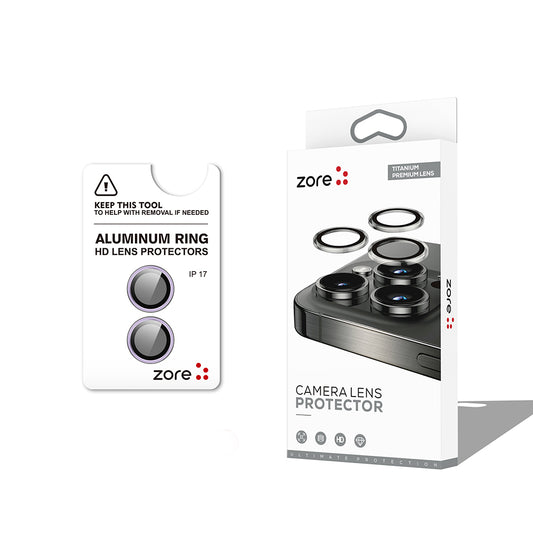 Apple iPhone 17 Zore CL-12 Premium Sapphire Anti-Fingerprint Anti-Reflective Camera Lens Protector Light Purple 