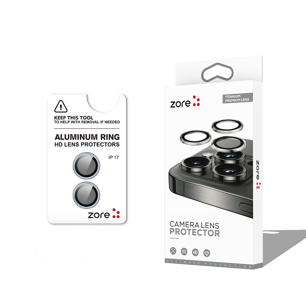 Apple iPhone 17 Zore CL-12 Premium Sapphire Anti-Fingerprint Anti-Reflective Camera Lens Protector Blue Clear 