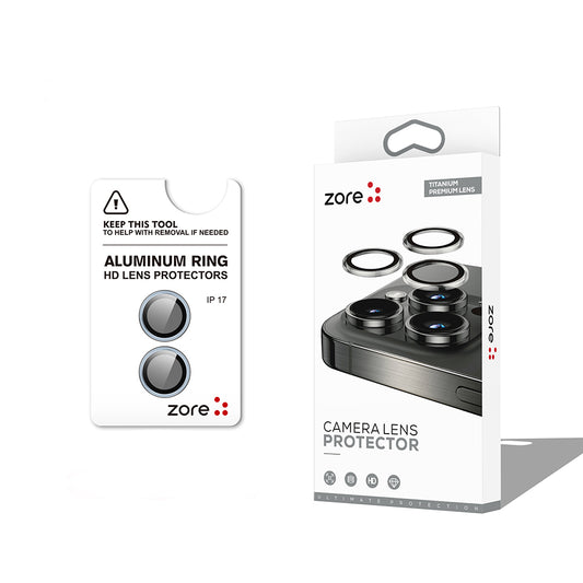 Apple iPhone 17 Zore CL-12 Premium Sapphire Anti-Fingerprint Anti-Reflective Camera Lens Protector Blue Clear 