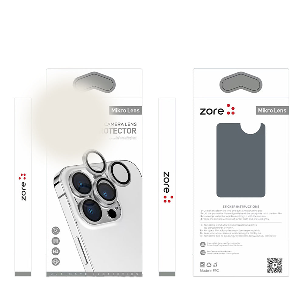 Apple iPhone 17 Zore Micro Camera Lens Protector Black 