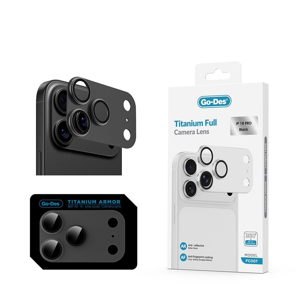 Apple iPhone 18 Pro Go Des FC007 Titanyum Serisi Anti Reflective Kamera Lens Koruyucu