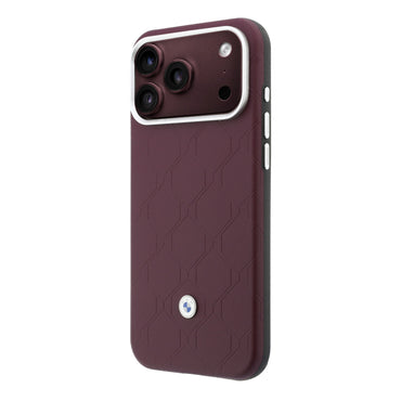 Apple iPhone 18 Pro Kılıf BMW Orjinal Lisanslı M-safe Şarj Özellikli Metal Logolu Kabartmalı Kapitone Deri Kartlıklı Kapak