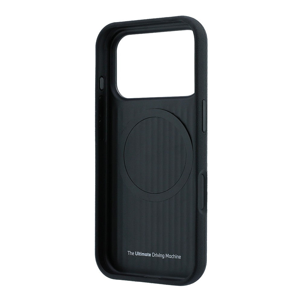 Apple iPhone 18 Pro Kılıf BMW Orjinal Lisanslı M-safe Şarj Özellikli Metal Logolu Karbon Fiber Kevlar Kapak