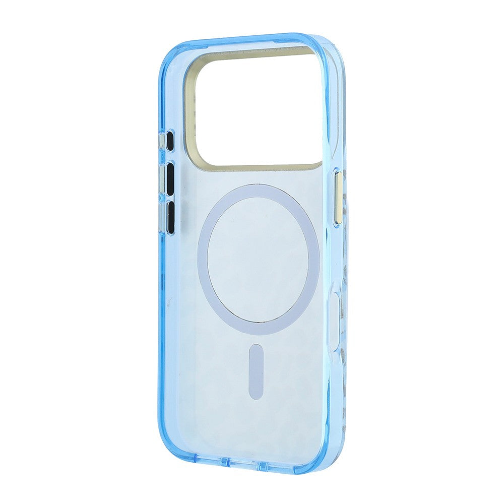 Apple iPhone 18 Pro Kılıf Guess Orjinal Lisanslı M-safe Şarj Özellikli Üçgen Logolu Simli Leopar Desenli Kapak