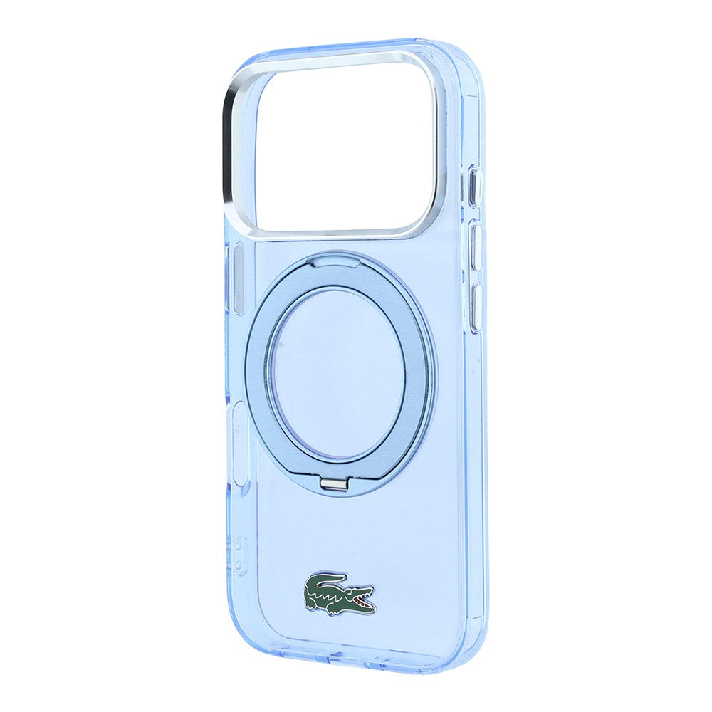 Apple iPhone 18 Pro Kılıf Lacoste Orjinal Lisanslı M-safe Şarj Özellikli 360 Derece Dönebilen Standlı İkonik Timsah Logolu Kapak