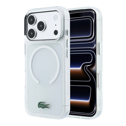 Apple iPhone 18 Pro Kılıf Lacoste Orjinal Lisanslı M-safe Şarj Özellikli Lake Timsah Logolu IML Frosted Kapak