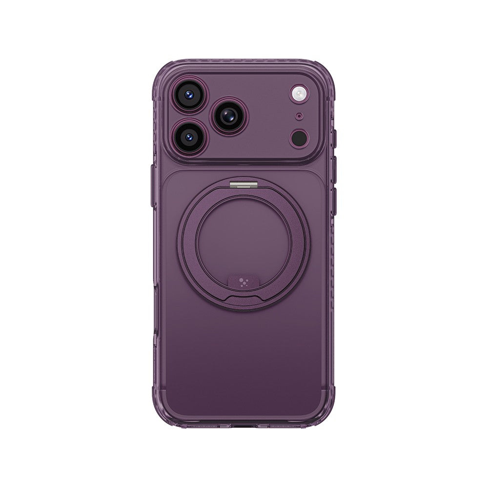 Apple iPhone 18 Pro Kılıf M-Safe Şarj Özellikli Airbag Tasarımlı Standlı Lens Korumalı AmazingThing Titan Pro MagSpin Kapak