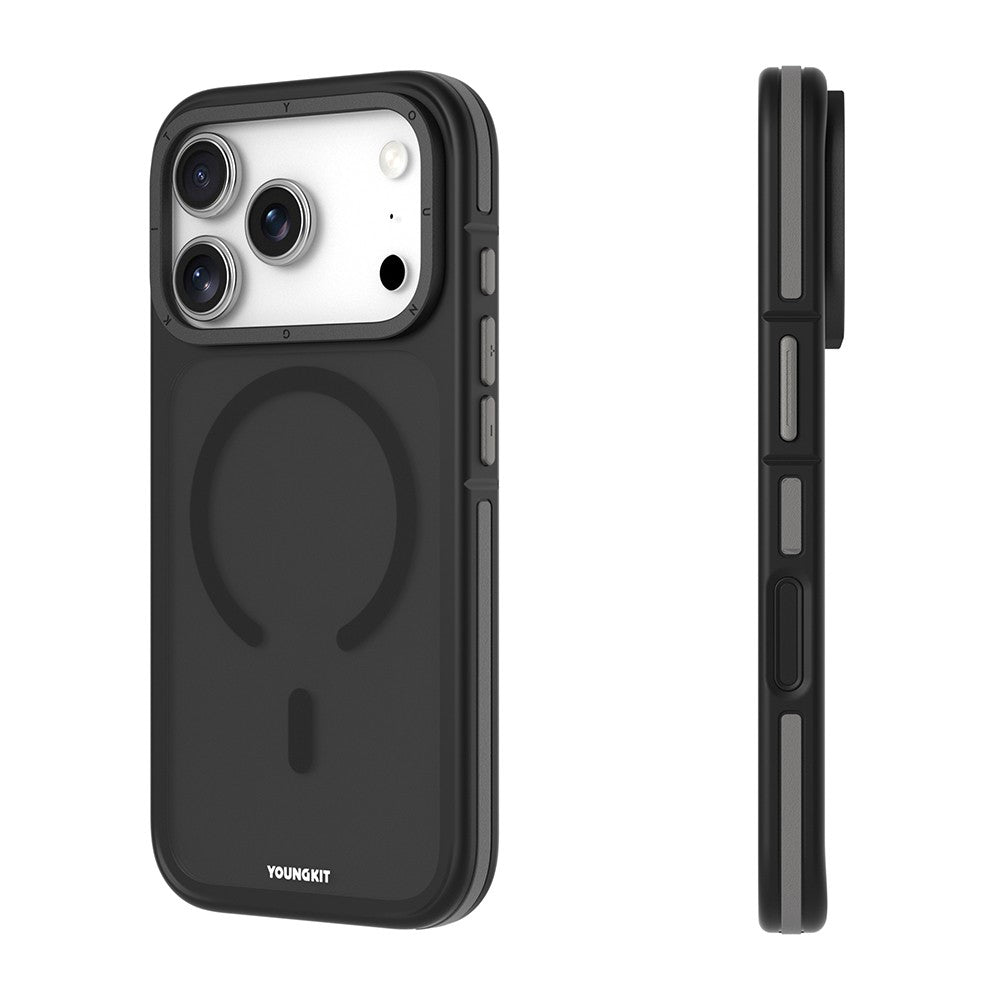 Apple iPhone 18 Pro Kılıf M-safe Şarj Özellikli Youngkit Rock Sand Serisi Kapak