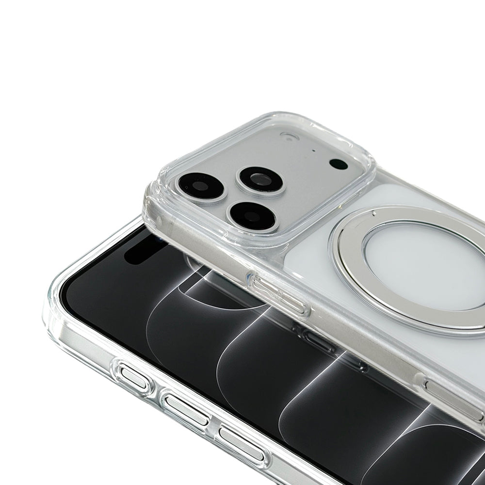 Apple iPhone 18 Pro Kılıf M-Safe Şarj Özellikli Zore Luzer 360 Standlı Kapak