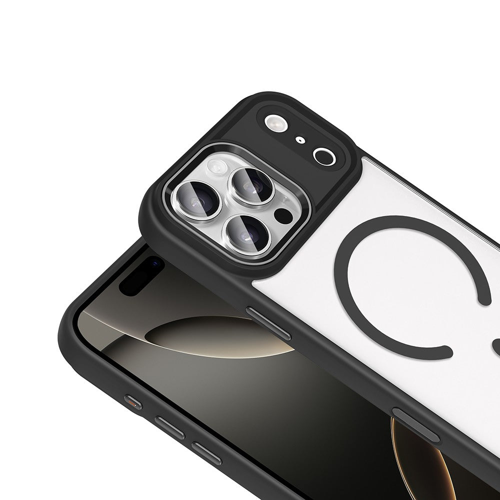 Apple iPhone 18 Pro Kılıf Wireless Şarj Özellikli Zore Krom M-safe Silikon Kapak