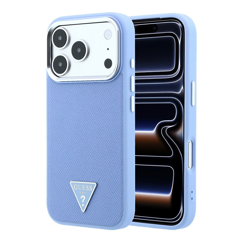 Apple iPhone 18 Pro Max Kılıf Guess Orjinal Lisanslı M-safe Şarj Özellikli Grained Triangle Kapak