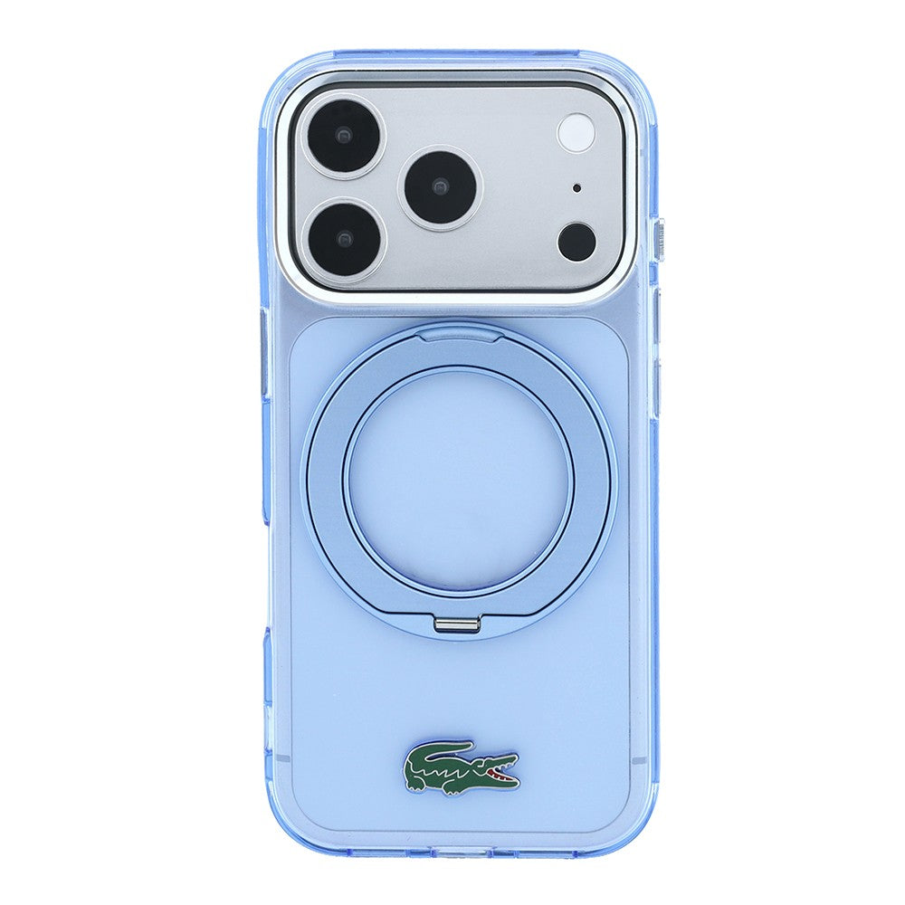Apple iPhone 18 Pro Max Kılıf Lacoste Orjinal Lisanslı M-safe Şarj Özellikli 360 Derece Dönebilen Standlı İkonik Timsah Logolu Kapak