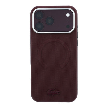 Apple iPhone 18 Pro Max Kılıf Lacoste Orjinal Lisanslı M-safe Şarj Özellikli Halka Tasarımlı Petit Pike Metal Logolu Kapak