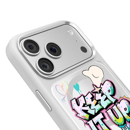 Apple iPhone 18 Pro Max Kılıf M-safe Şarj Özellikli 3D Baskılı Tasarım Mutural Graffiti Serisi Kapak