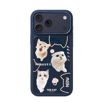 Apple iPhone 18 Pro Max Kılıf M-safe Şarj Özellikli 3D Baskılı Tasarım Mutural The Cat Serisi Kapak