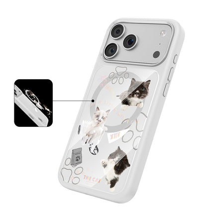 Apple iPhone 18 Pro Max Kılıf M-safe Şarj Özellikli 3D Baskılı Tasarım Mutural The Cat Serisi Kapak