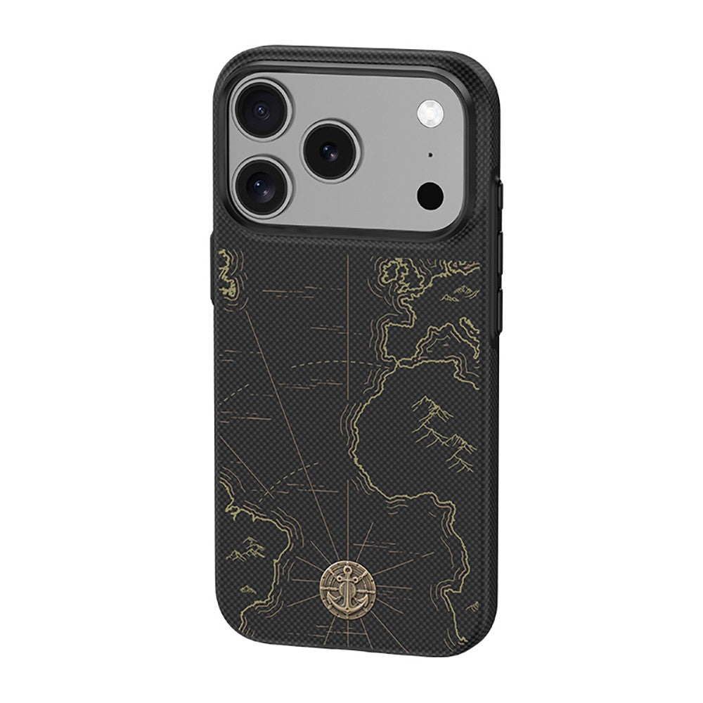 Apple iPhone 18 Pro Max Kılıf M-safe Şarj Özellikli Karbon Fiber Tasarımlı Benks ArmorEdge Air Navigator Kevlar Kapak
