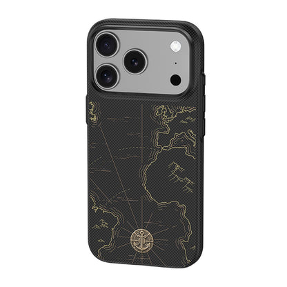Apple iPhone 18 Pro Max Kılıf M-safe Şarj Özellikli Karbon Fiber Tasarımlı Benks ArmorEdge Air Navigator Kevlar Kapak