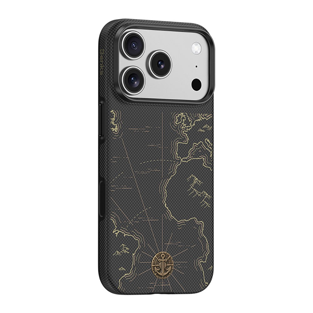 Apple iPhone 18 Pro Max Kılıf M-safe Şarj Özellikli Karbon Fiber Tasarımlı Benks ArmorEdge Air Navigator Kevlar Kapak