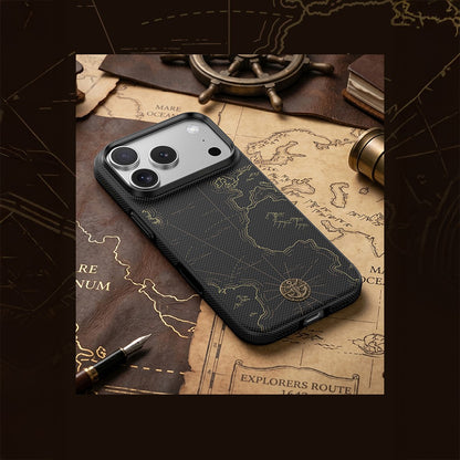 Apple iPhone 18 Pro Max Kılıf M-safe Şarj Özellikli Karbon Fiber Tasarımlı Benks ArmorEdge Air Navigator Kevlar Kapak