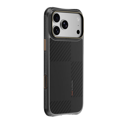 Apple iPhone 18 Pro Max Kılıf M-safe Şarj Özellikli Metal Kamera Çerçeveli Raptic Aramid Dual Karbon Fiber Mondrian Serisi Kapak