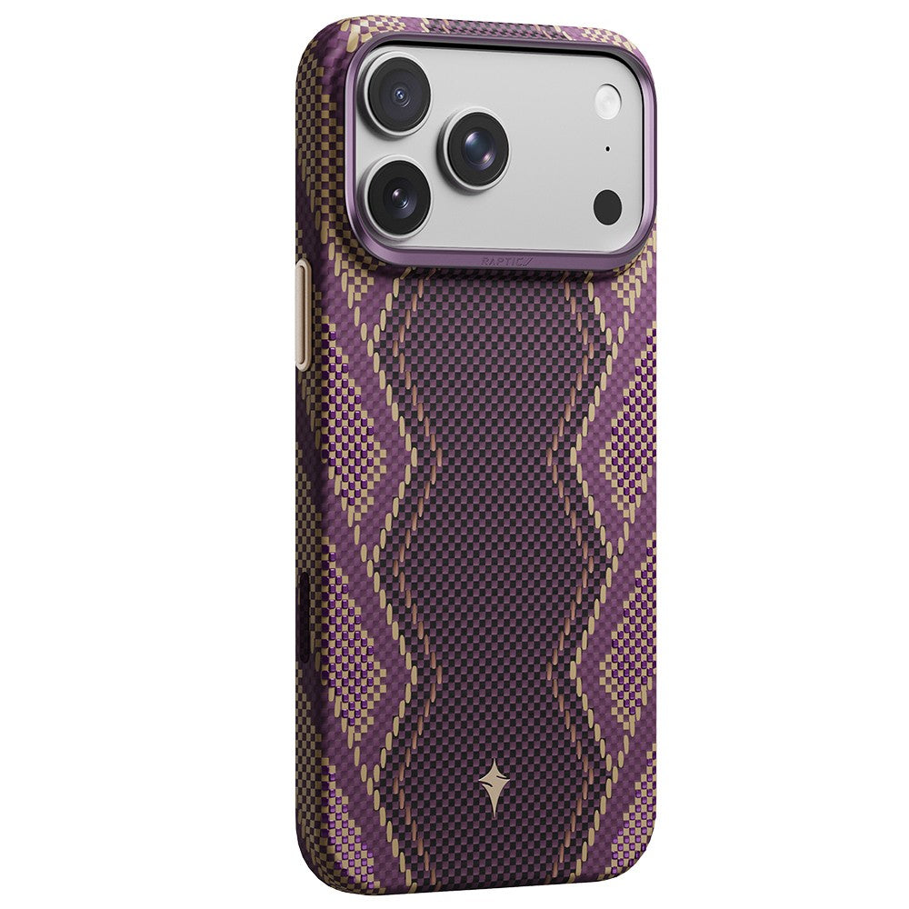 Apple iPhone 18 Pro Max Kılıf M-safe Şarj Özellikli Raptic Aramid Skin Scepter Serisi Karbon Kapak
