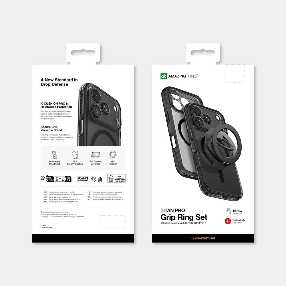 Apple iPhone 18 Pro Max Kılıf M-safe Şarj Özellikli Yüzük Standlı Amazingthing Titan Pro Grip Ring Serisi Kapak
