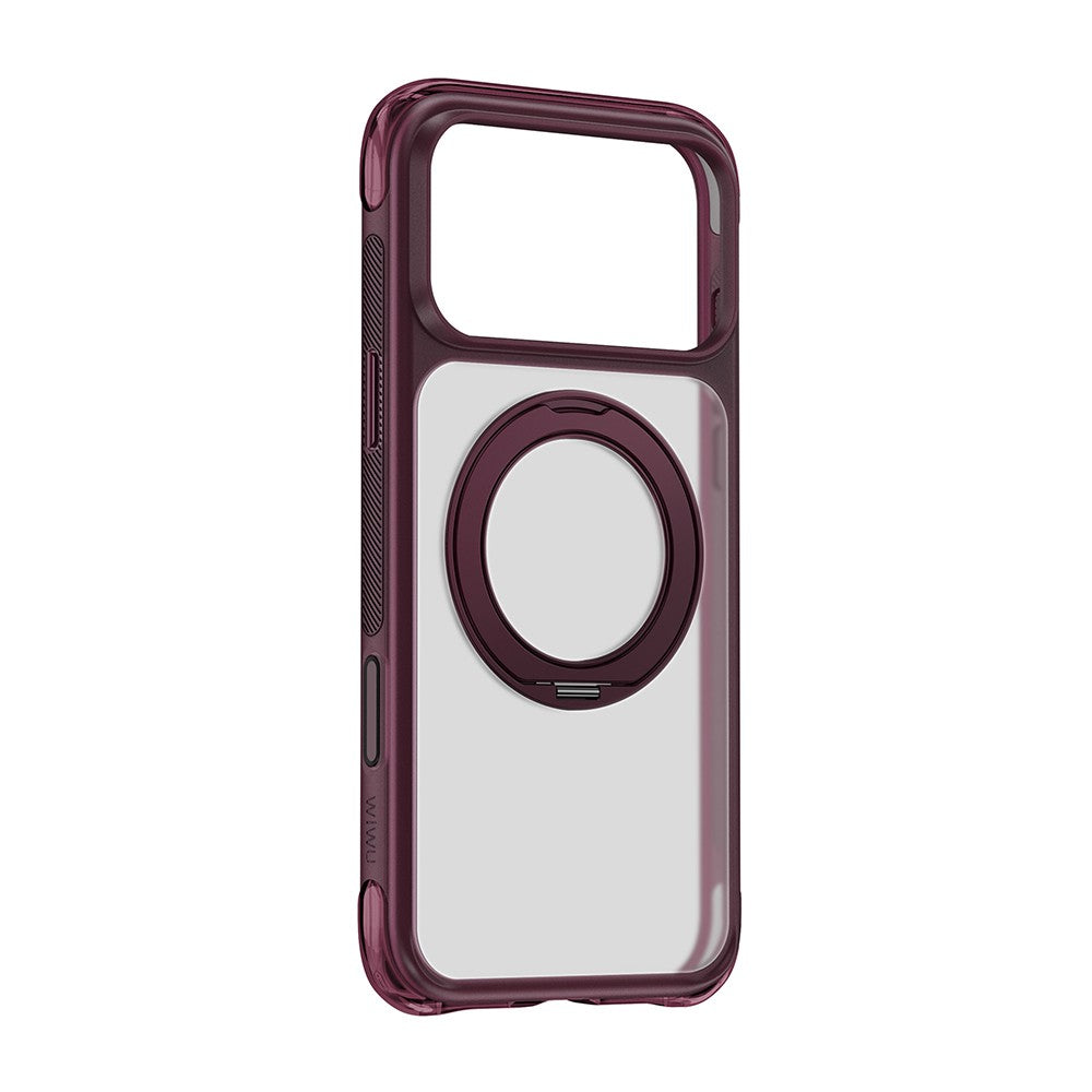 Apple iPhone 18 Pro Max Kılıf Wiwu AG-203 AeroGuard Ultra Serisi M-safe Şarj Özellikli Airbag Tasarımlı Standlı Kapak