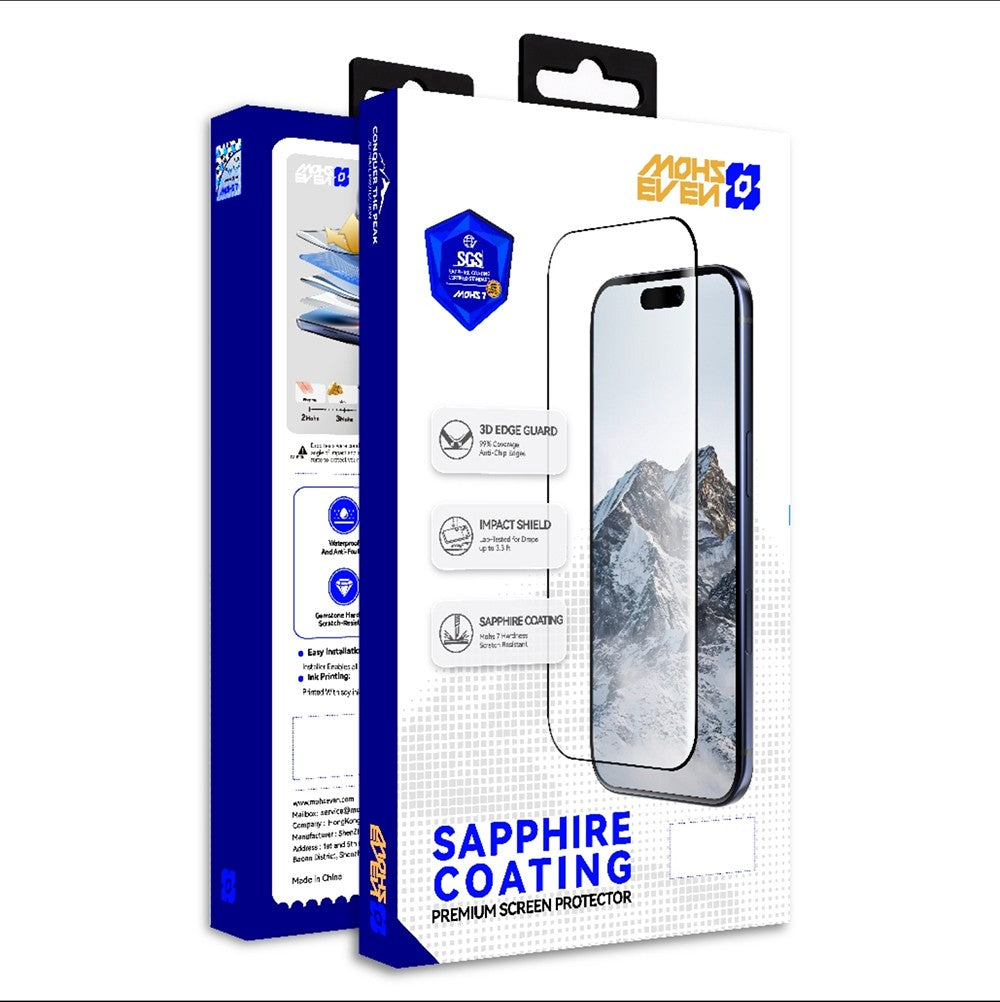 Apple iPhone 18 Pro Mohseven M7 HD Sapphire Coating Temperli Cam Ekran Koruyucu + Hizalama Aparatı