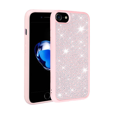 Apple iPhone 7 Case Shiny Stone Design Zore Stone Cover Deep Purple