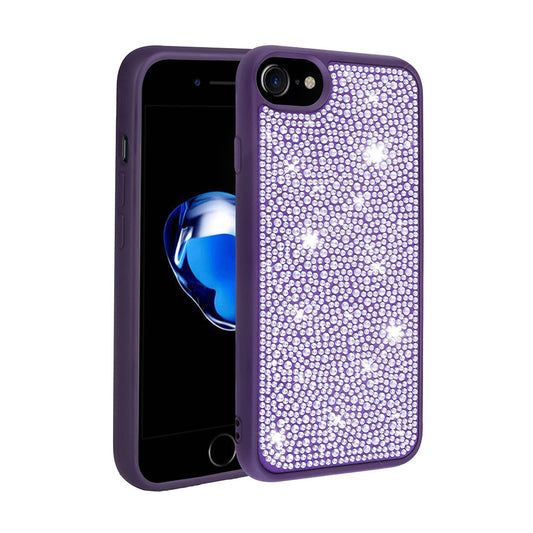 Apple iPhone 7 Case Shiny Stone Design Zore Stone Cover Deep Purple