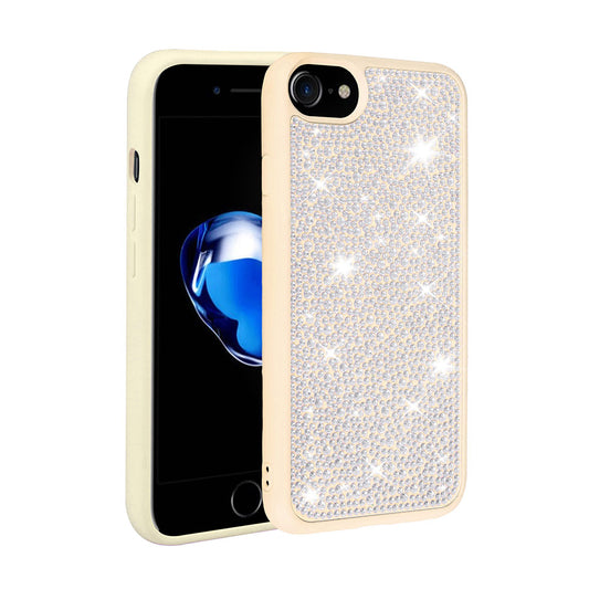 Apple iPhone 7 Case Shiny Stone Design Zore Stone Cover White