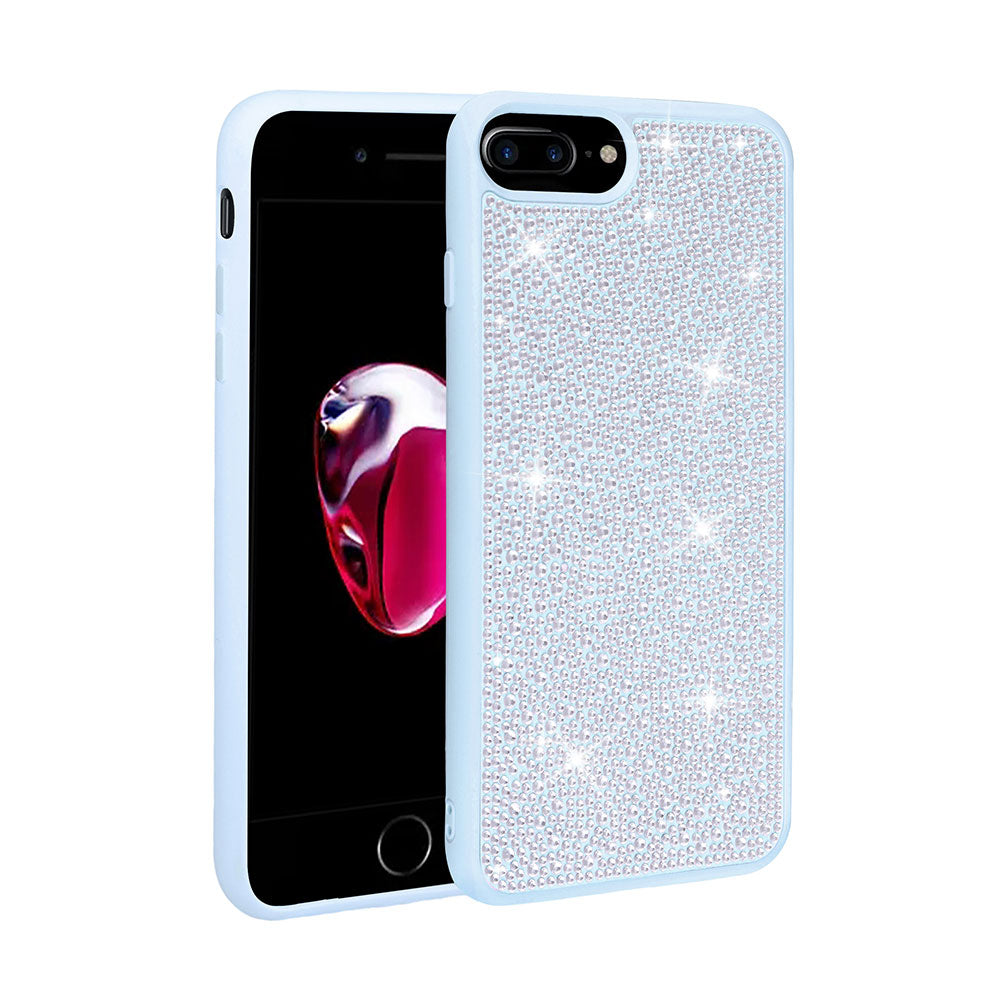 Apple iPhone 7 Plus Case Shiny Stone Design Zore Stone Cover White