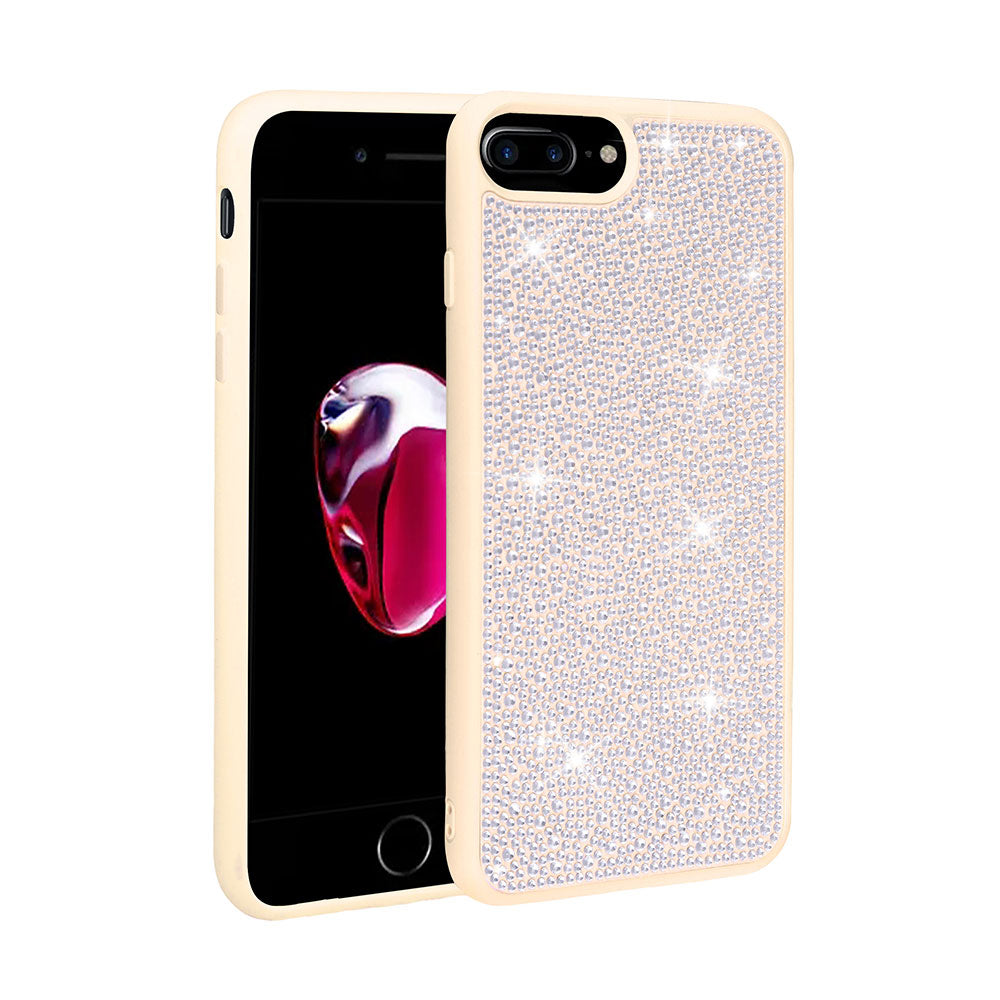 Apple iPhone 7 Plus Case Shiny Stone Design Zore Stone Cover White