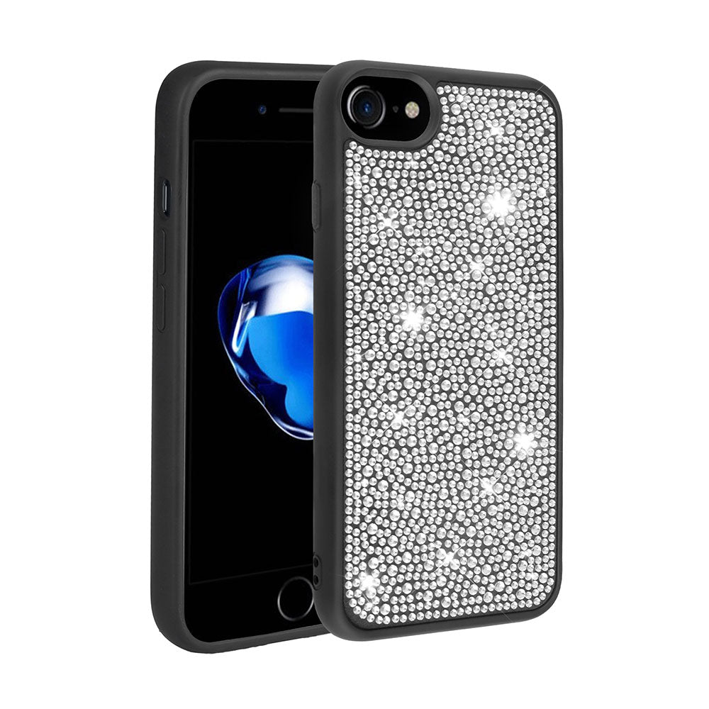 Apple iPhone 8 Case Shiny Stone Design Zore Stone Cover Black