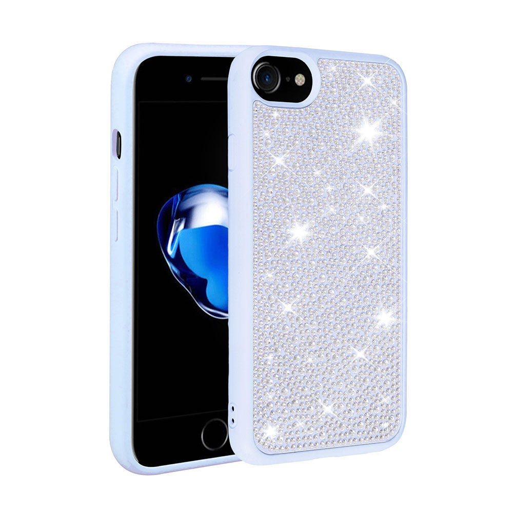 Apple iPhone 8 Case Shiny Stone Design Zore Stone Cover Blue Light