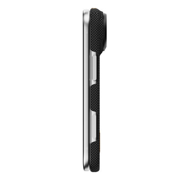 Apple iPhone Duo Kılıf M-safe Şarj Özellikli Raptic Aramid SkinPro Rise Serisi 24 Ayar Altın Kaplamalı Karbon Kapak