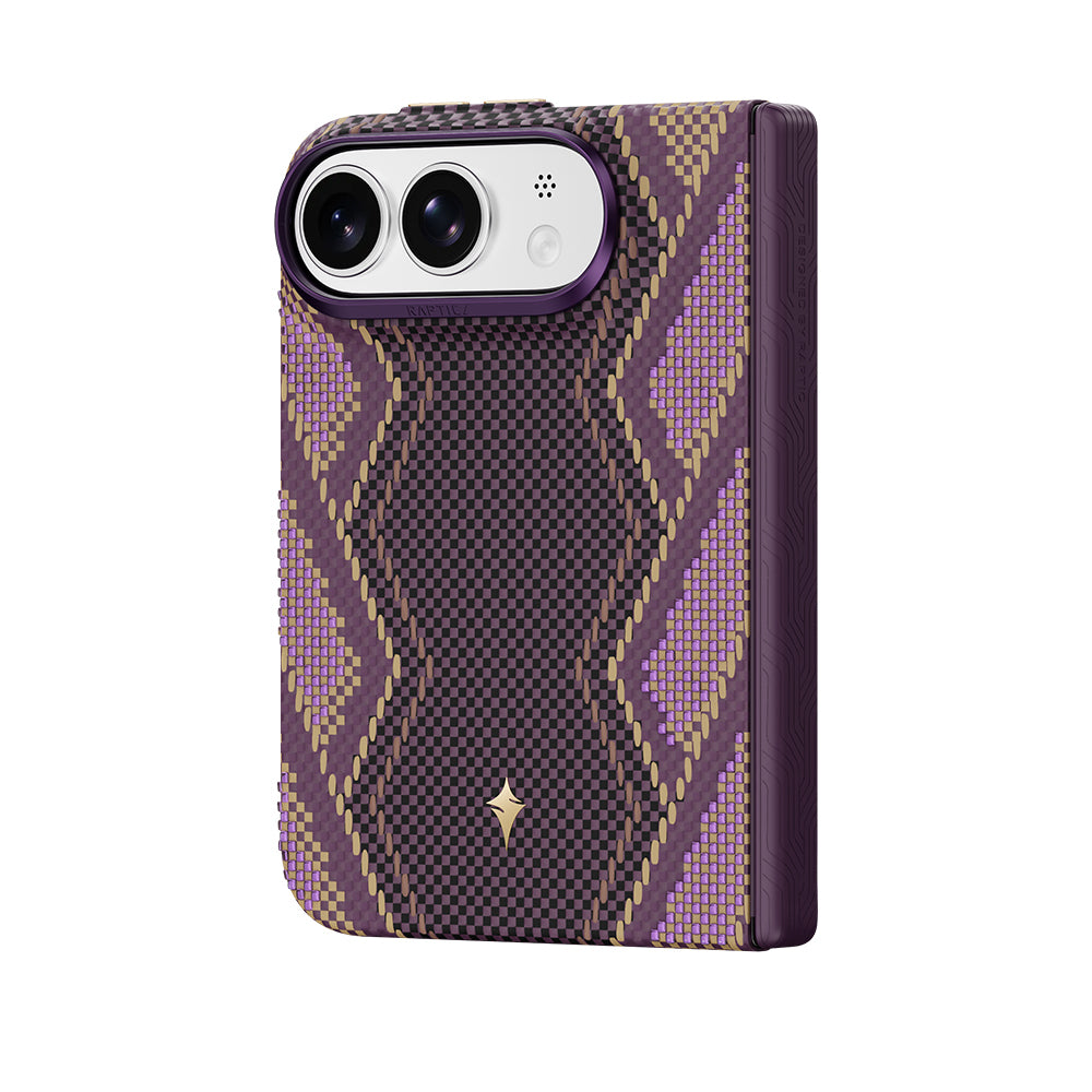 Apple iPhone Duo Kılıf M-safe Şarj Özellikli Raptic Aramid SkinPro Scepter Serisi Karbon Kapak