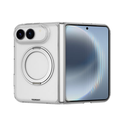 Apple iPhone Duo Kılıf M-safe Şarj Özellikli Youngkit Clear Serisi Standlı Kapak