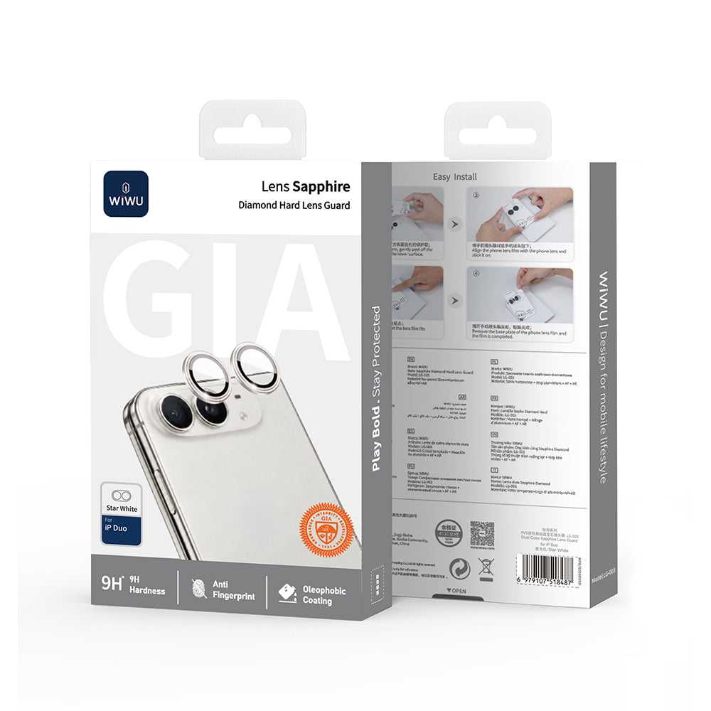 Apple iPhone Duo Wiwu LG-003 Lens Guard Çizilmeye Karşı Dayanıklı Safir Kamera Lens Koruyucu