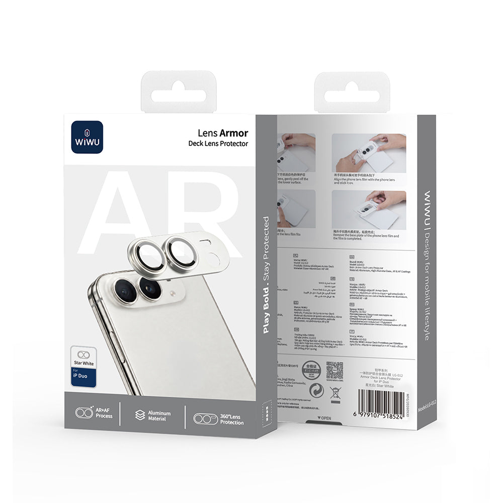 Apple iPhone Duo Wiwu LG-012 Armor Deck Oleofobik Anti Reflective 9H Kamera Lens Koruyucu