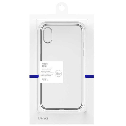 Apple iPhone X Benks Magic Glitz Ultra-Thin Transparent Protective Soft Cover Silver