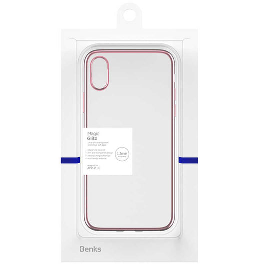 Apple iPhone X Benks Magic Glitz Ultra-Thin Transparent Protective Soft Cover Rose Gold