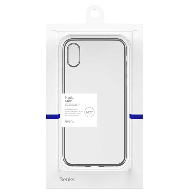 Apple iPhone XS 5.8 Benks Magic Glitz Ultra-Thin Transparent Protective Soft Cover Black