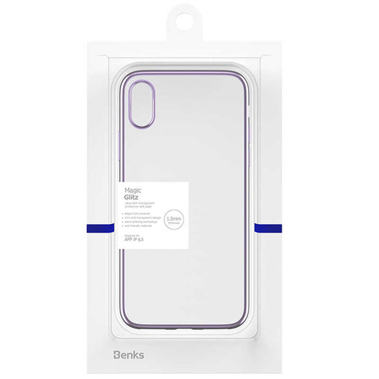 Apple iPhone XS Max 6.5 Benks Magic Glitz Ultra-Thin Transparent Protective Soft Cover Purple
