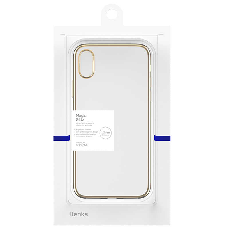 Apple iPhone XS Max 6.5 Benks Magic Glitz Ultra-Thin Transparent Protective Soft Cover Gold