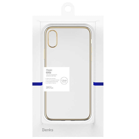 Apple iPhone XS Max 6.5 Benks Magic Glitz Ultra-Thin Transparent Protective Soft Cover Gold