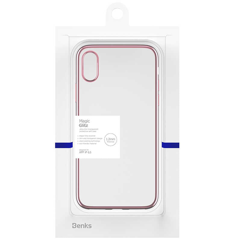Apple iPhone XS Max 6.5 Benks Magic Glitz Ultra-Thin Transparent Protective Soft Cover Rose Gold