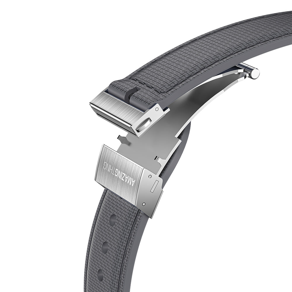 Apple Watch 10 42mm Amazingthing Titan Swift Deri Dokulu Silikon Kordon Siyah