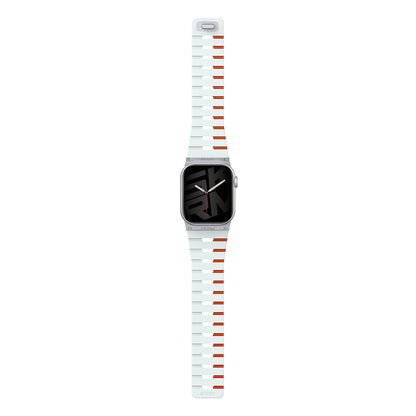 Apple Watch 10 42mm Skinarma Gemini Serisi TPU Magnetik Silikon Kordon Su Yeşil